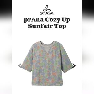 New Prana cozy up relaxed fit sunfair top gray & pastel Woman's XL or L.